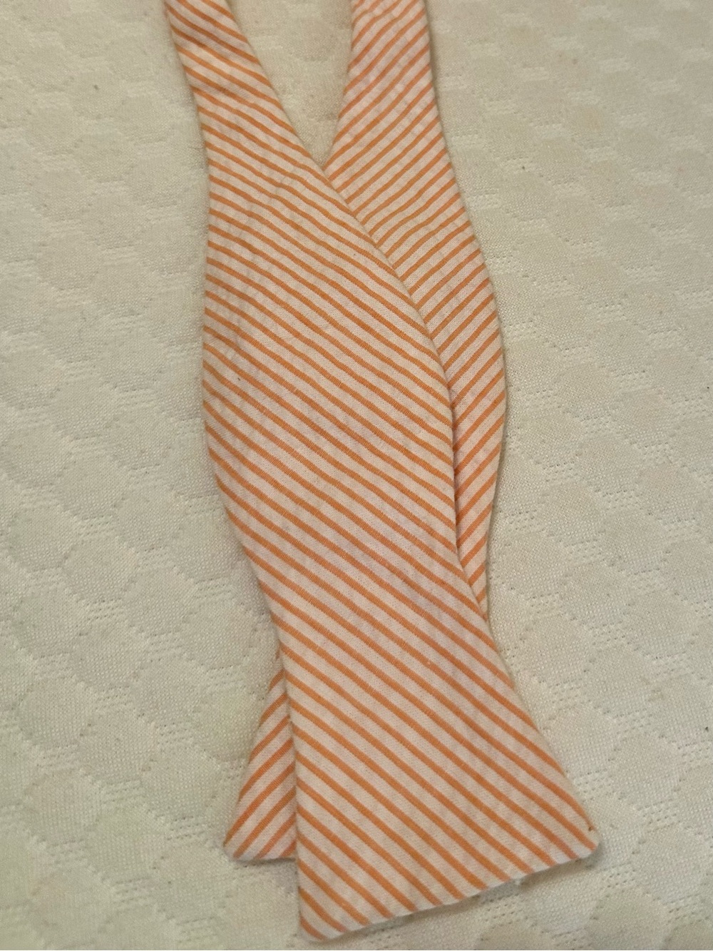 Classic Orange Stripe Self-Tie Bow Tie - Men Accessories